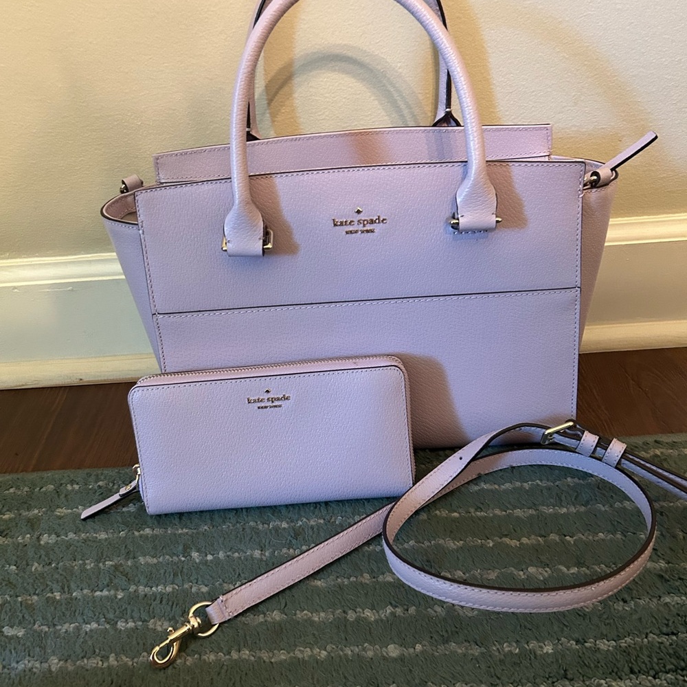 Kate Spade Purple Satchel with Gold Accents